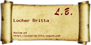 Locher Britta névjegykártya