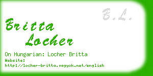 britta locher business card
